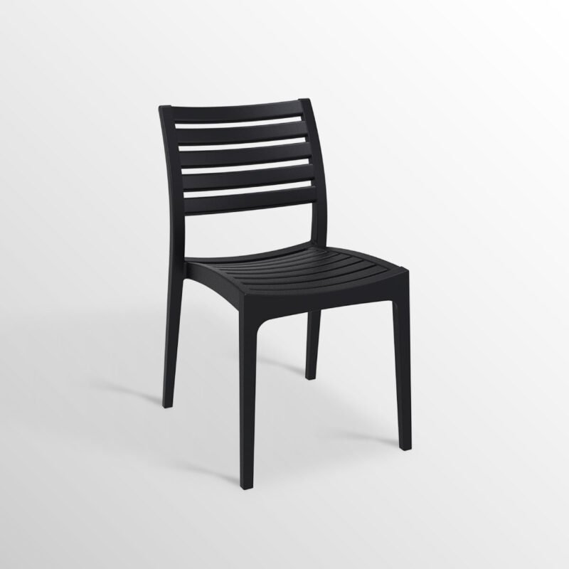 Silla Ares de polipropileno color negro para exterior