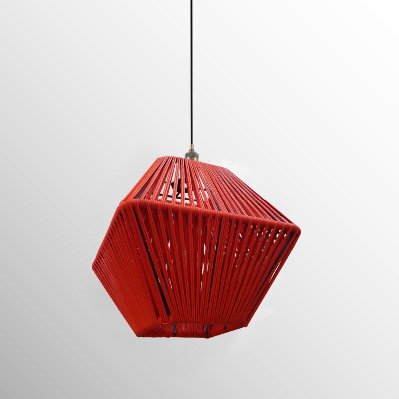 Lampara decorativa Farol tejida woven lamp