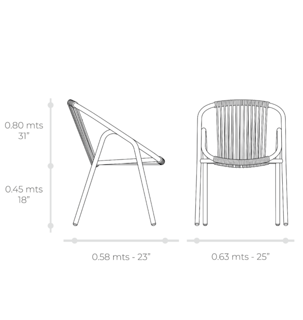 Esquema técnico de Silla Doña Pakyta