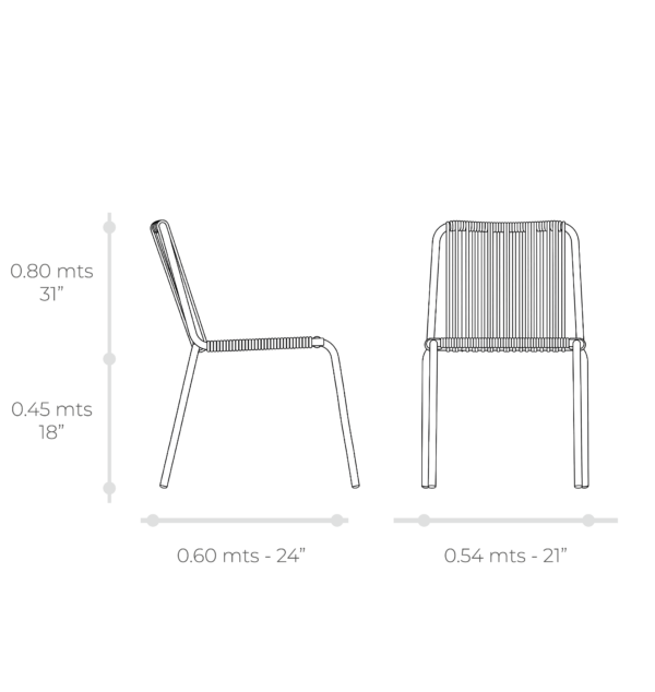 Esquema técnico de Silla Manolo