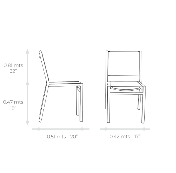 Esquema técnico de Silla Burdeos