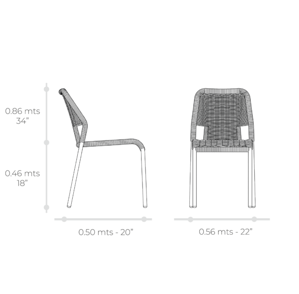 Esquema técnico de Silla Iliana plus