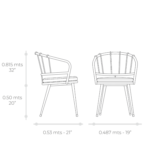 Esquema técnico de Sillón La Blanca