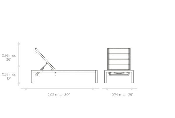 Esquema técnico de Camastro Prestige Deluxe