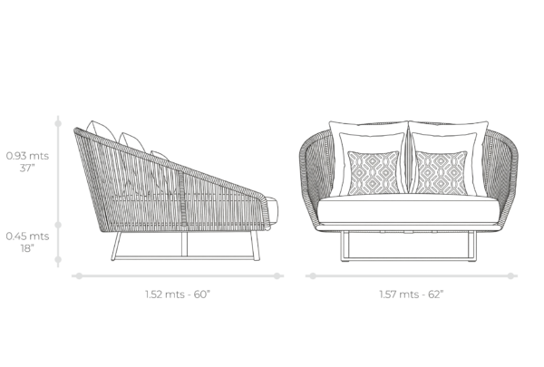 Esquema técnico de Daybed Agra