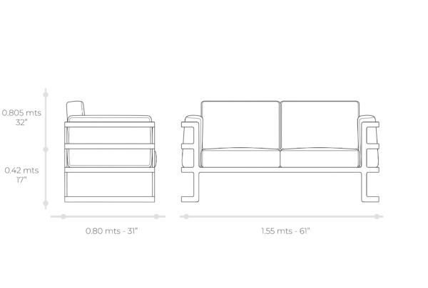 Esquema técnico de Sofá Brooklyn loveseat